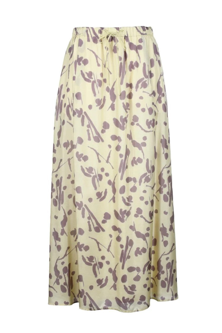 Alysi Long Silk Skirt With Slip - Yellow/Purple