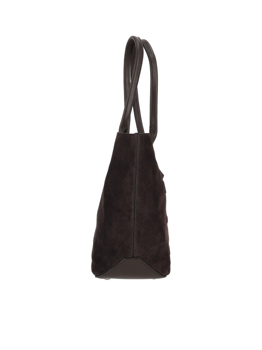 Hogan Calfskin Suede Medium Address Embossed Tote Bag