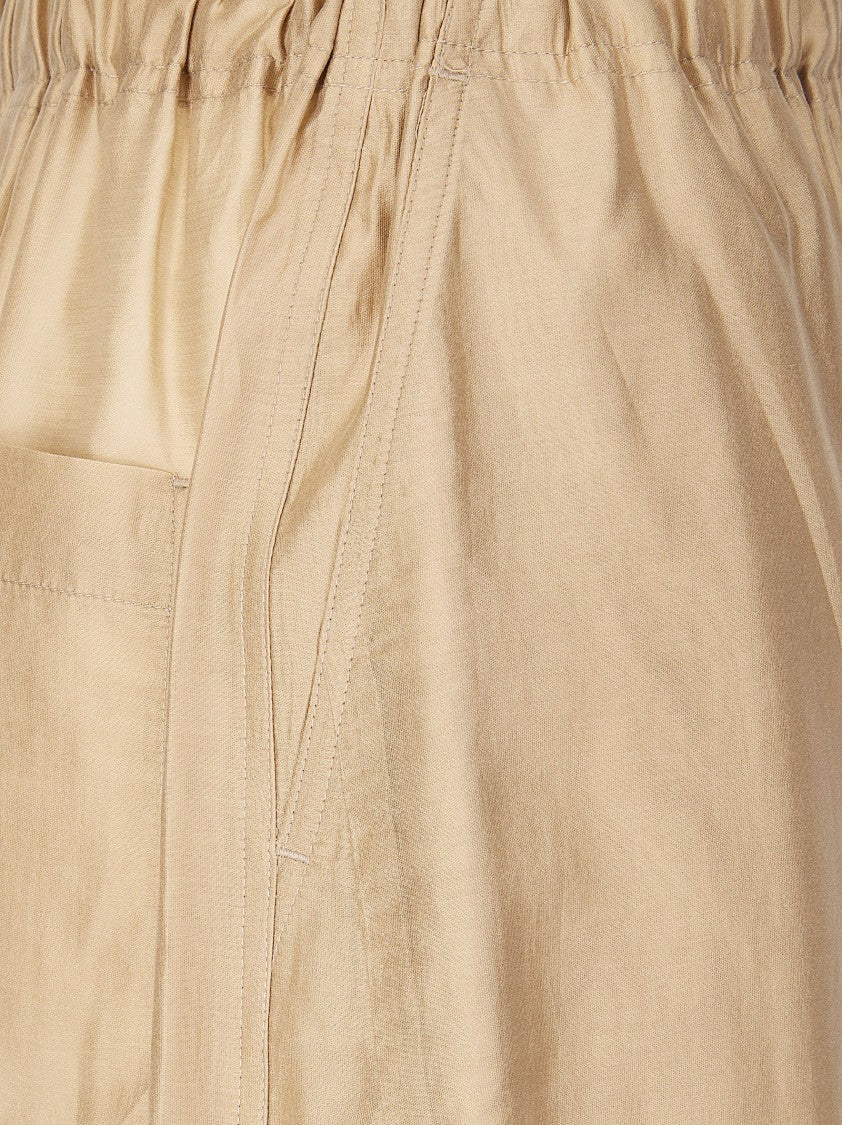 The Latest Beige Dora Lightweight Muslin Wide-Leg Trousers
