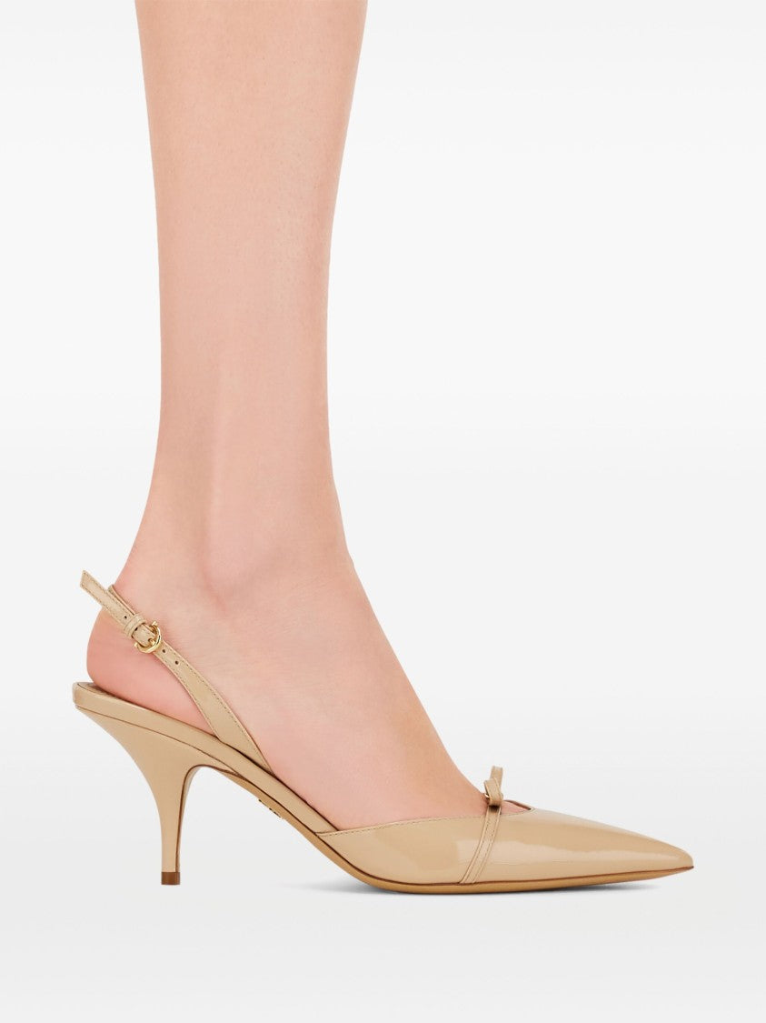 Salvatore Ferragamo Nude Gylla Pointed Toe Patent Pumps