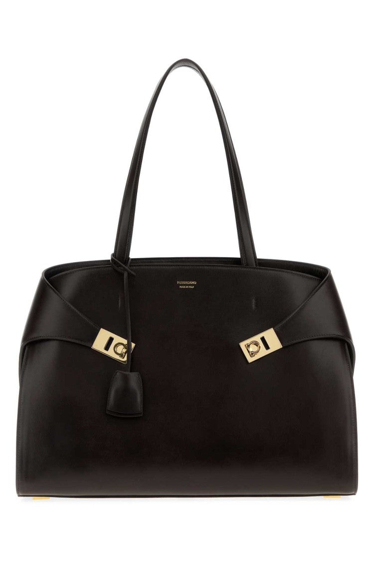 Salvatore Ferragamo Dark Brown Hug Shopping Bag