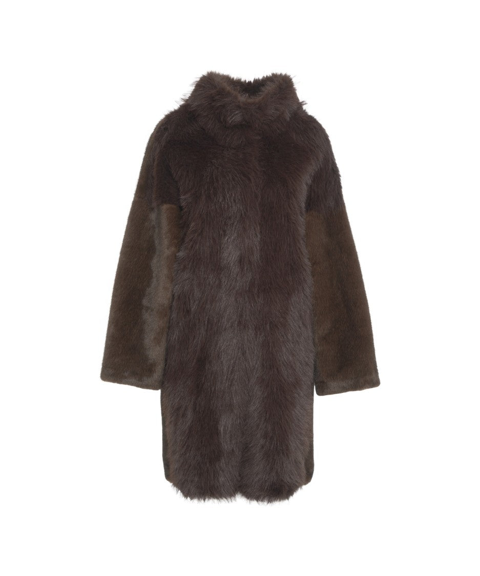 Bully Medium-Length Faux Fur Coat With High Collar