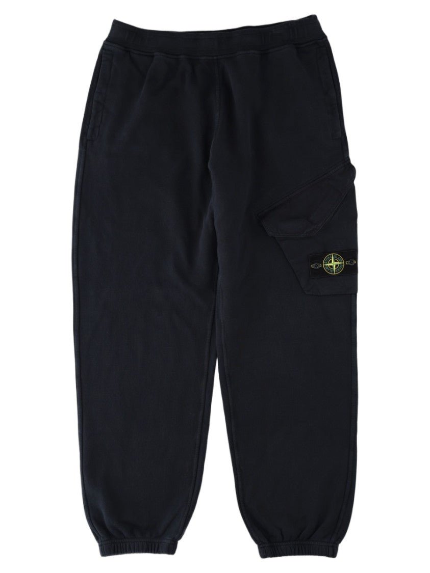 Stone Island Blue Cargo Elasticated Cotton Chinos