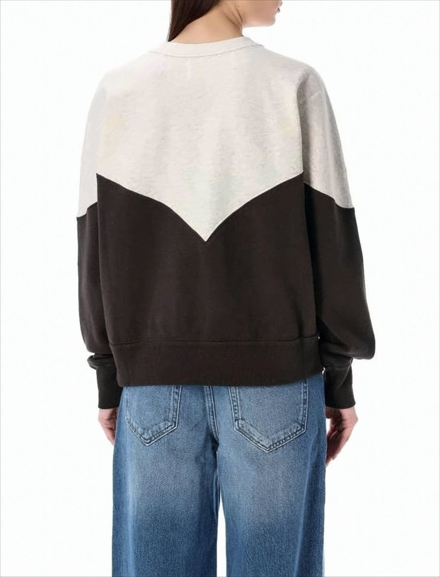 Isabel Marant Two-Tone Long-Sleeve Sweatshirt With Chevron Design