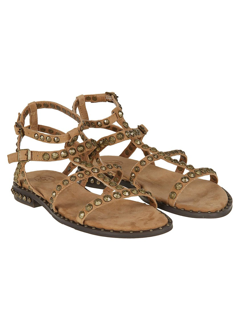 Ash Precious Brown Suede Flat Sandals