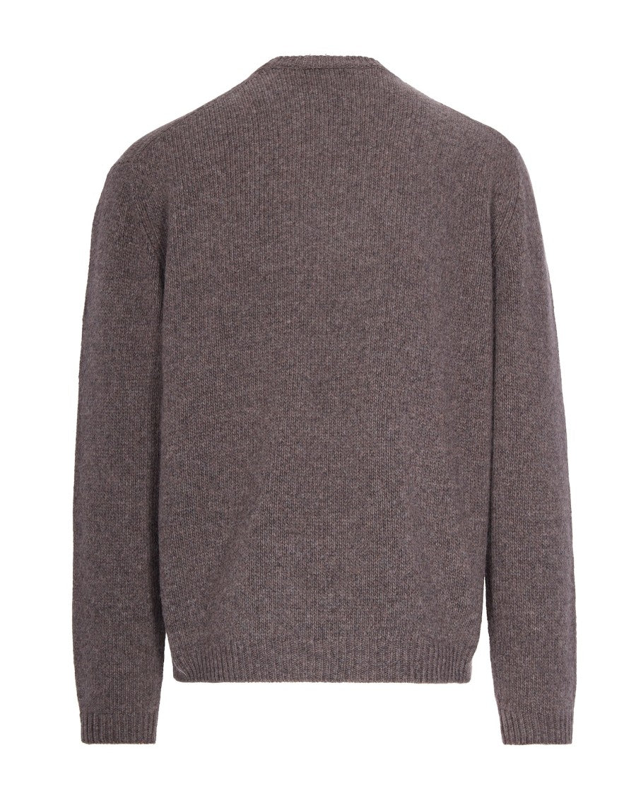 Maison Kitsuné Jacquard Fox Design Mohair-Wool Crewneck Sweater