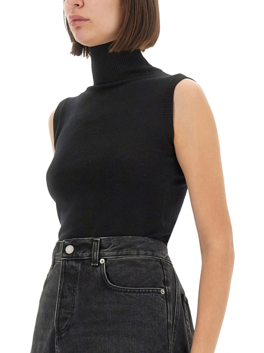Sportmax Vertigo High-Neck Virgin Wool Tank Top