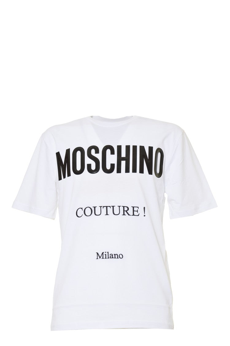 Moschino White Cotton T-Shirt Logo Print