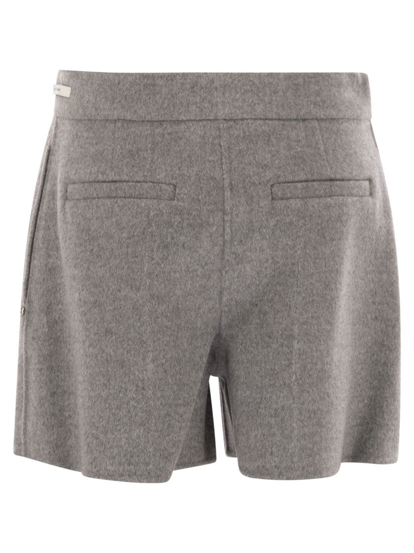 Sportmax Tailored Grey Shorts With Pressed Pleats And Classic Detailing