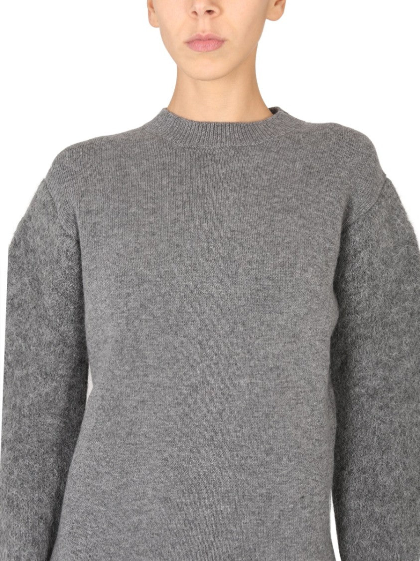 Jil Sander Textured Grey Knit Sweater