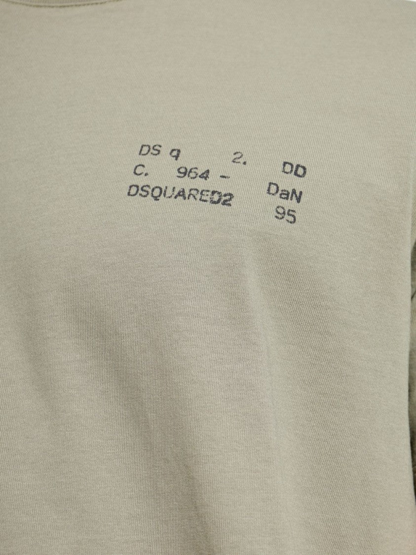 Dsquared2 Green Subtle Logo Round Neck T-Shirt