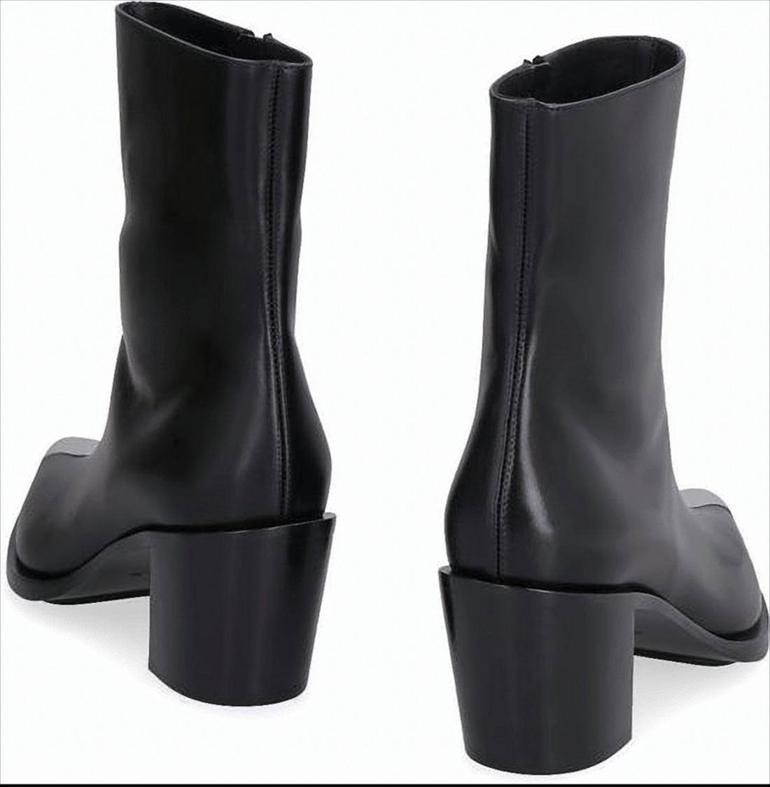 Alexander Mcqueen Black Leather Ankle Boots