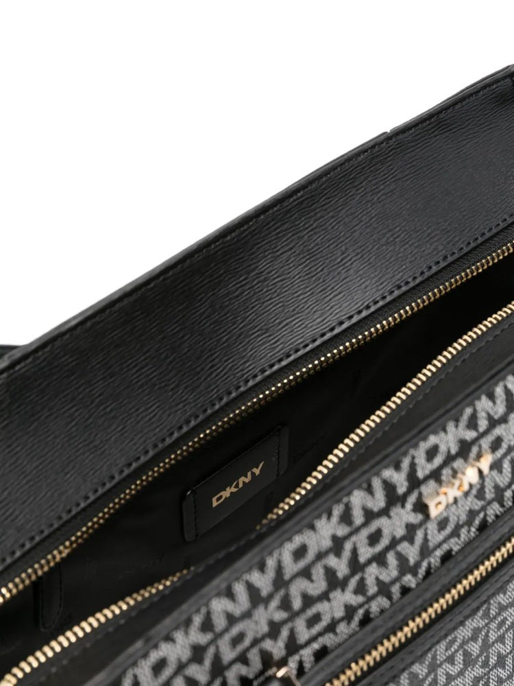 Dkny Black Bryant Ave Logo Print Tote Bag