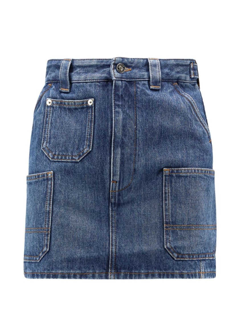 Givenchy Denim Mini Skirt With Classic Blue Wash