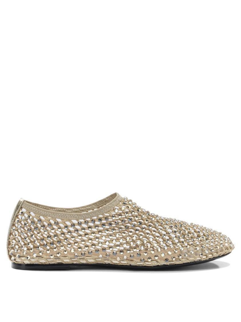 Strategia Reflective Mesh Ballerinas With Pointed Toe