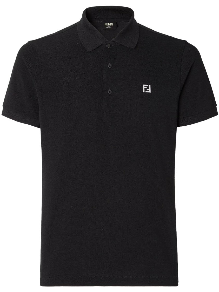 Fendi Slim-Fit Black Classic Collar Logo Polo