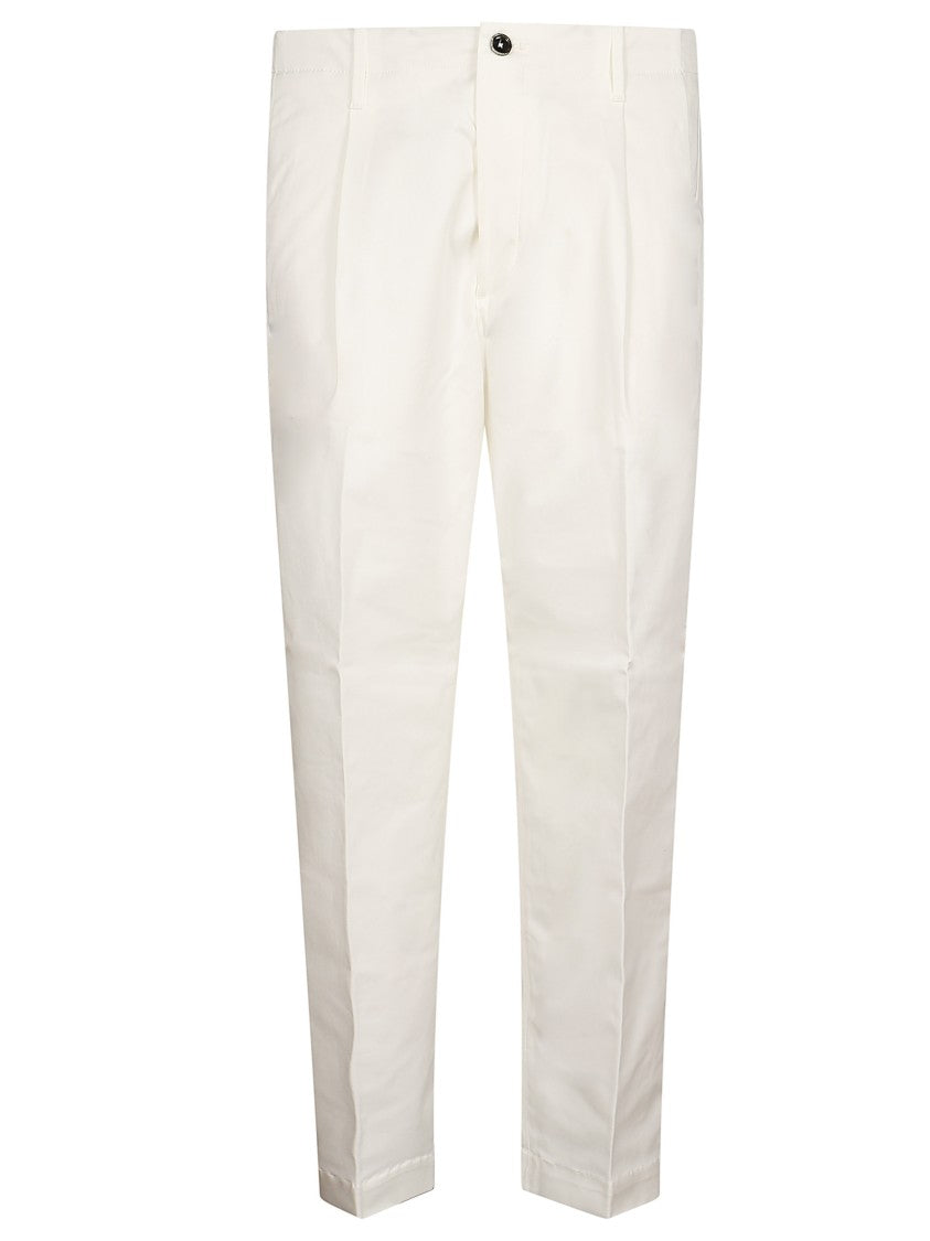 Nine In The Morning White Fold 2 Tailored Chino Pants
