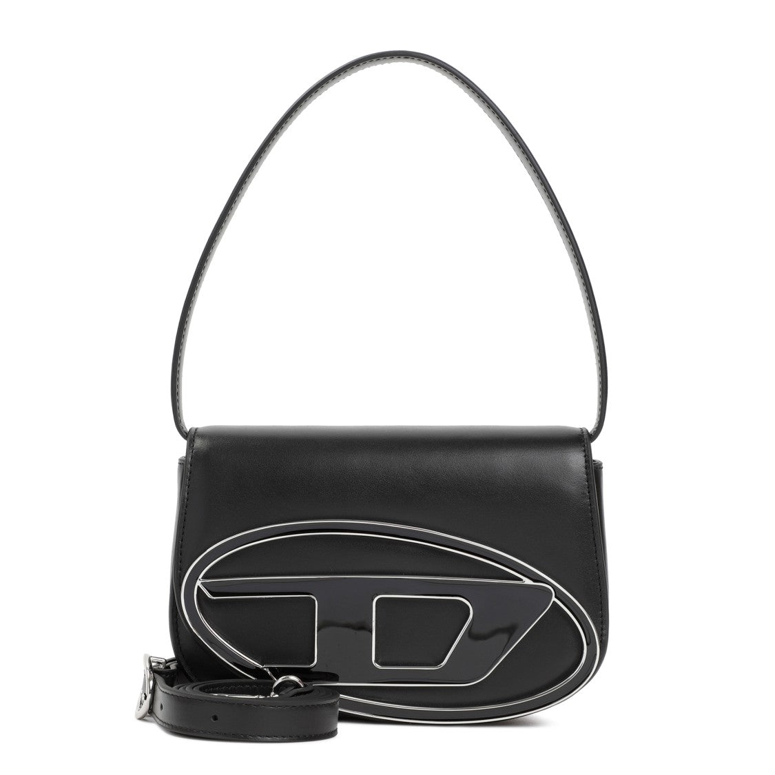 Diesel Structured Black Leather Handbag