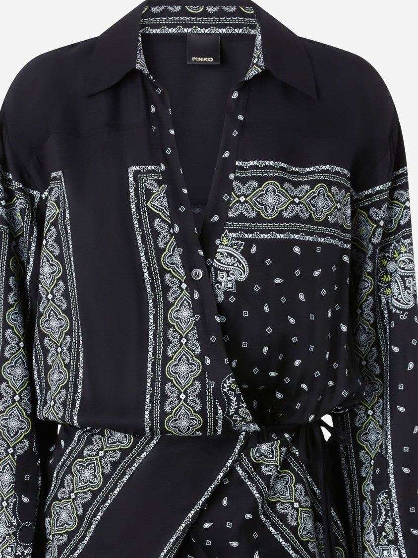Pinko Viscose Dress With Bandana Print
