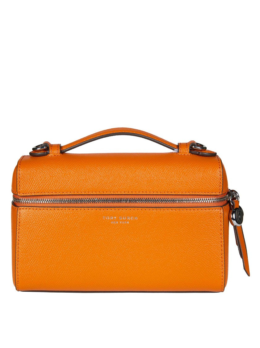 Tory Burch Vivid Orange Structured Top-Handle Bag