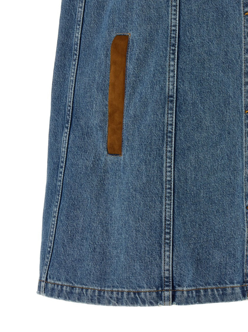 Versace Medium Stone Washed Cotton Denim Mini Dress