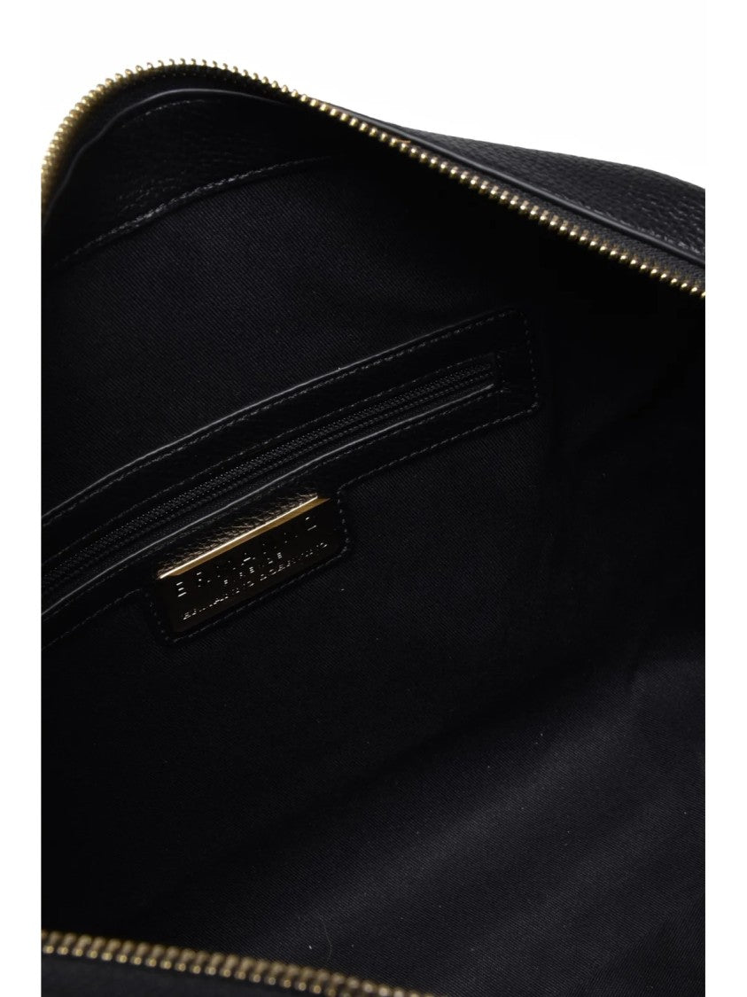 Ermanno Firenze Black Polyurethane Victoria Shoulder Bag