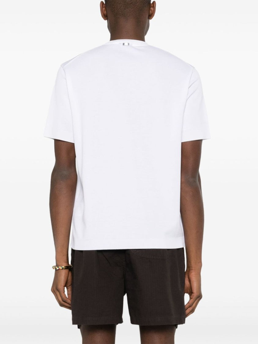 Herno White Stretch-Jersey Ribbed T-Shirt