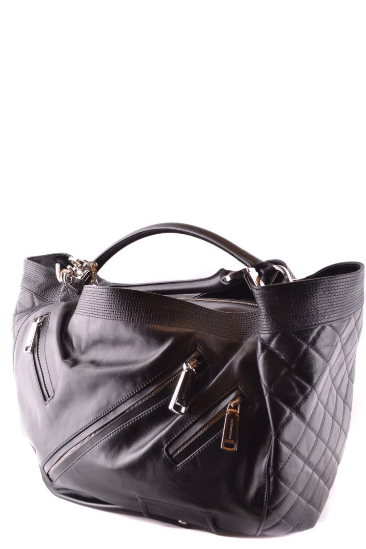 Dsquared2 Quilted Black Leather Shoulder Bag