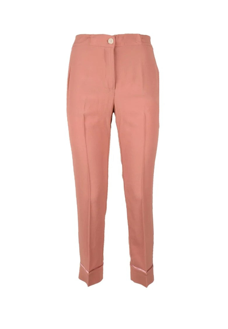 Semi Couture Silk Acetate Trousers - Old Rose