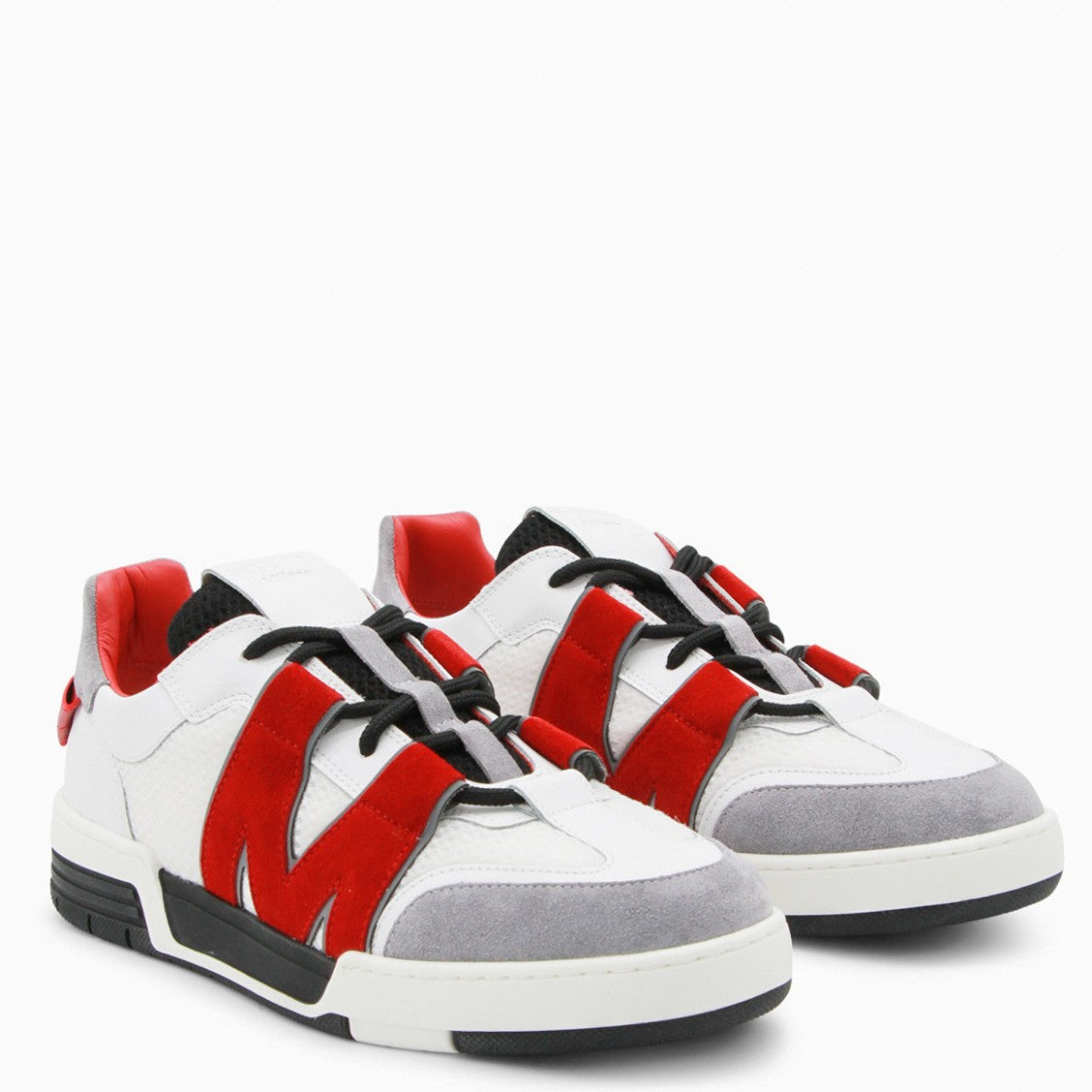 Moschino Bold Red Suede Overlay Sneakers