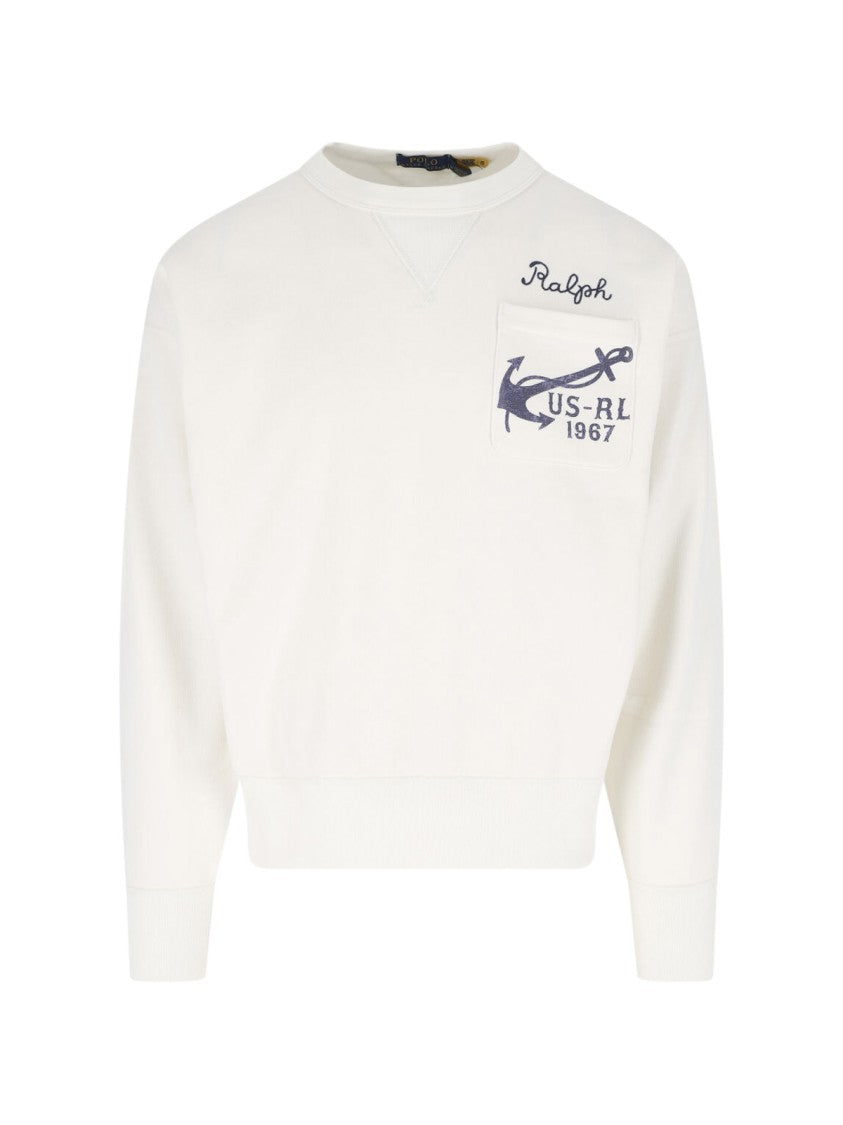 Polo Ralph Lauren Logo Crewneck Sweatshirt – White