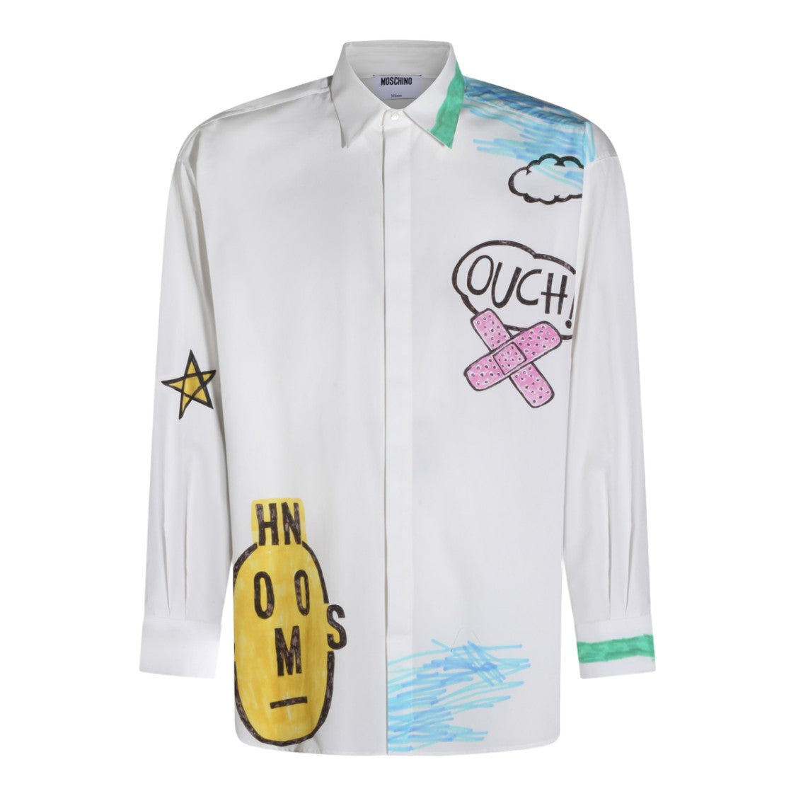 Moschino Graphic Print Long-Sleeve Shirt With Contrast Accents