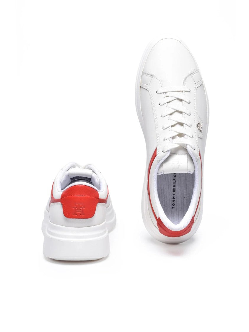 Tommy Hilfiger White Red Pointed Toe Sneakers