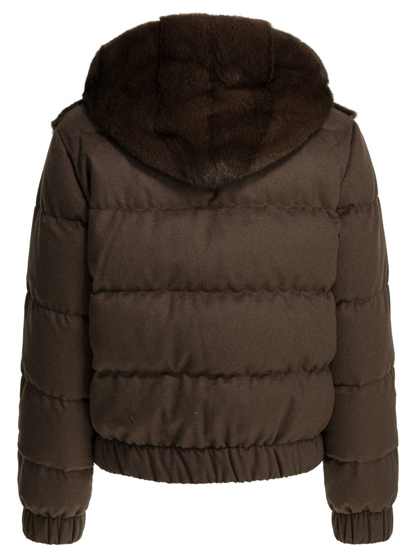 Camelia Cropped Mink Fur And Silk-Cashmere Jacket