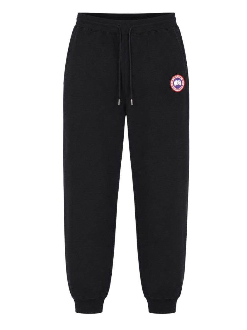 Canada Goose Relaxed Fit Black Trousers With Elastic Waistband And Ribbed Cuffs