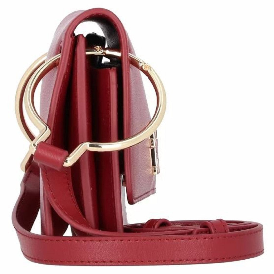 Tommy Hilfiger Compact Red Shoulder Bag Monogram Gold
