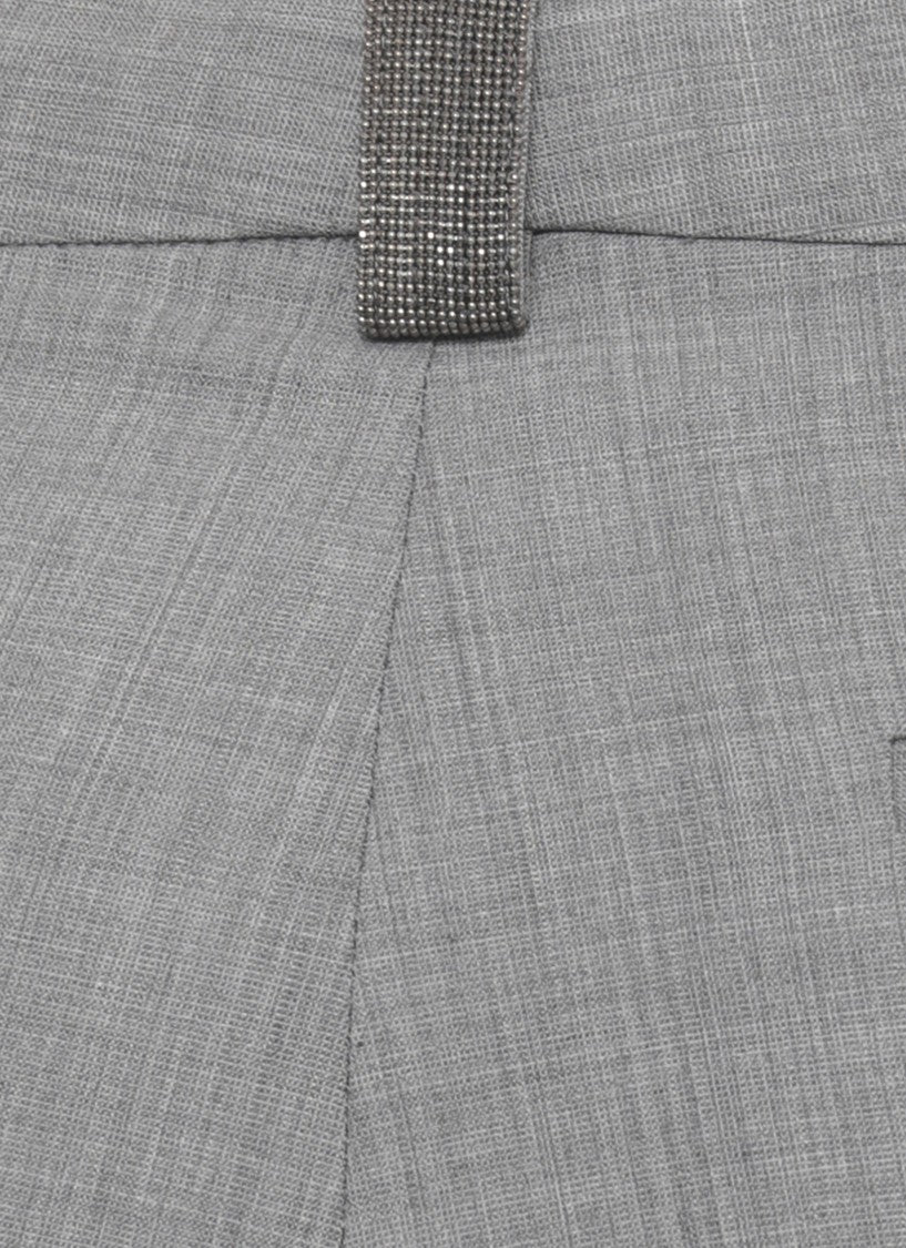 Fabiana Filippi Grey Lightpoint Detail Wool Pants