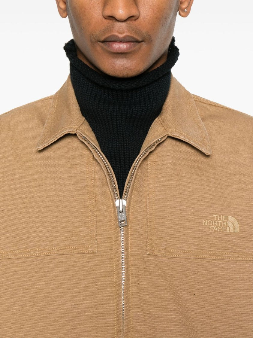 The North Face Classic Brown Cotton Parka With Functional Design
