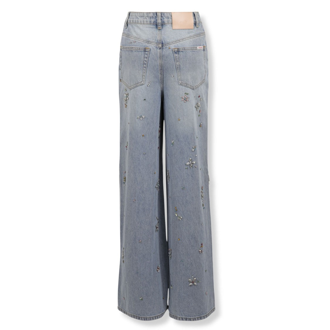 Self-Portrait Classic Blue Jeans With Denim Texture