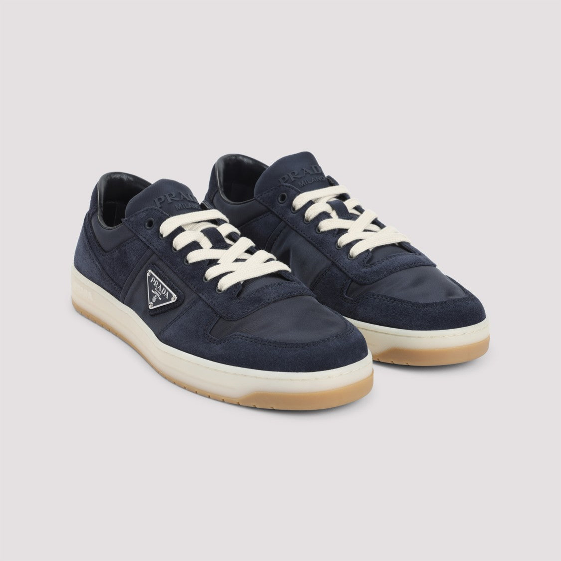 Prada Blue Suede Calf Leather Sneakers