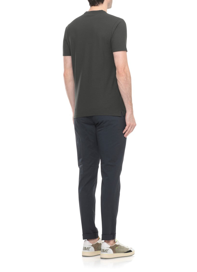 Zanone Green Cotton Crewneck T-Shirt