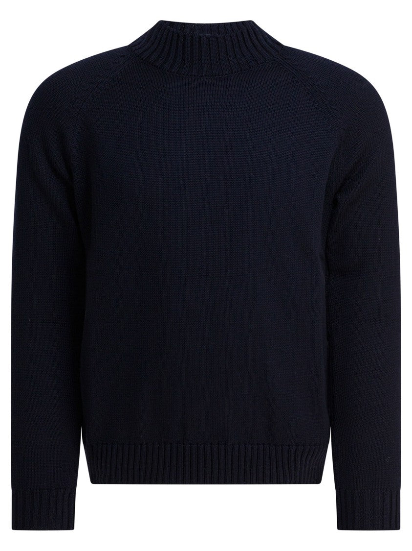 Zanone Classic Ribbed Knit Sweater In Soft Virgin Wool