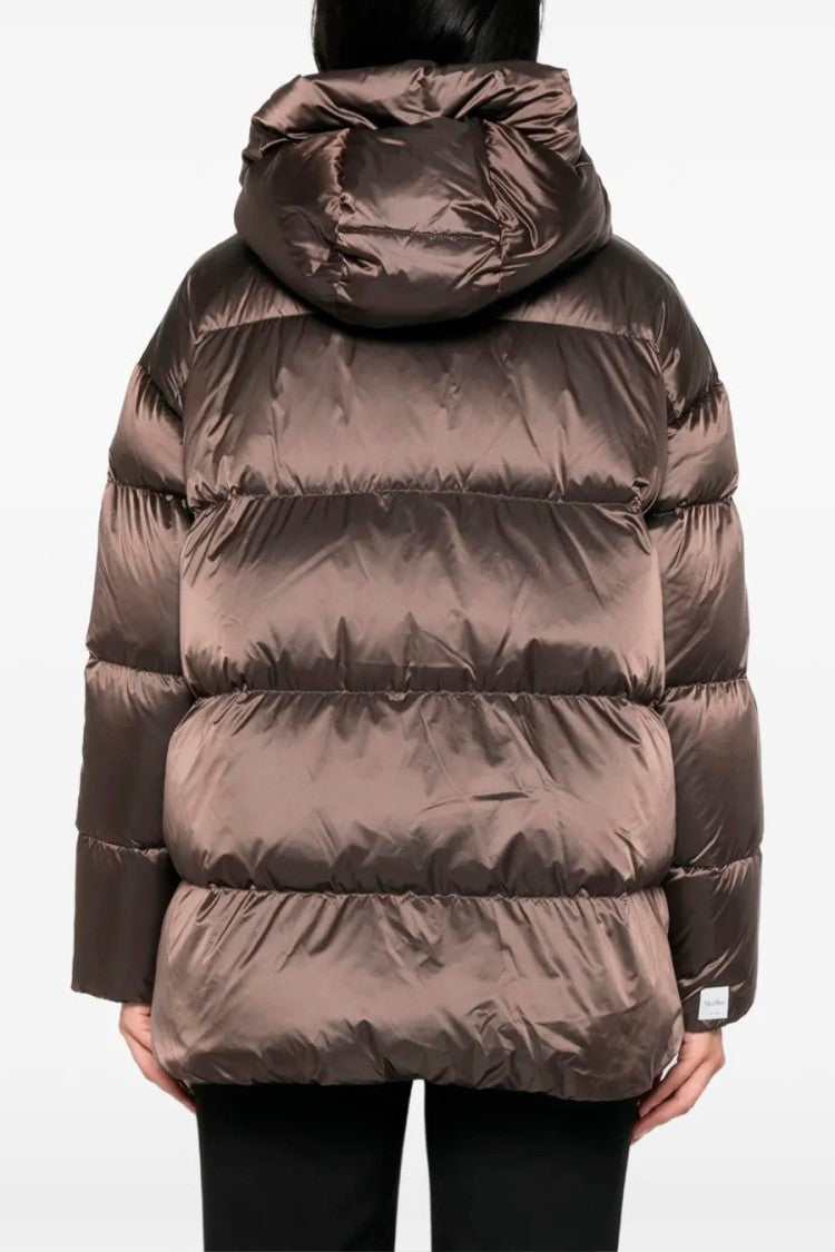 Max Mara Brown Mtcnerine Hooded Polyamide Puffer Jacket