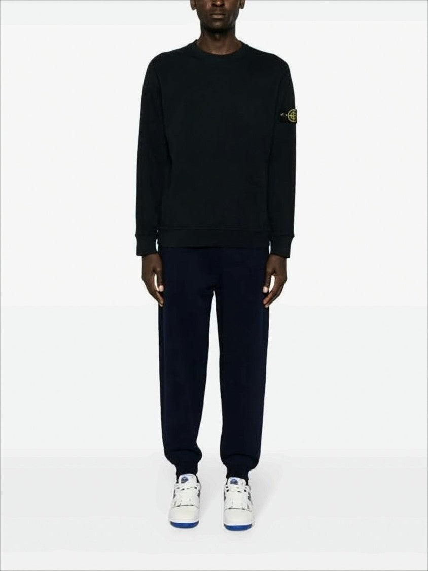 Stone Island Black Long-Sleeve Crewneck Sweatshirt