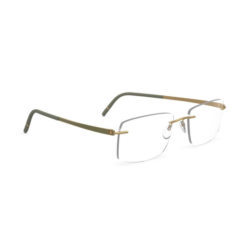 Silhouette 5529/Ey Rimless Rectangular Sunglasses With Gold-Toned Accents