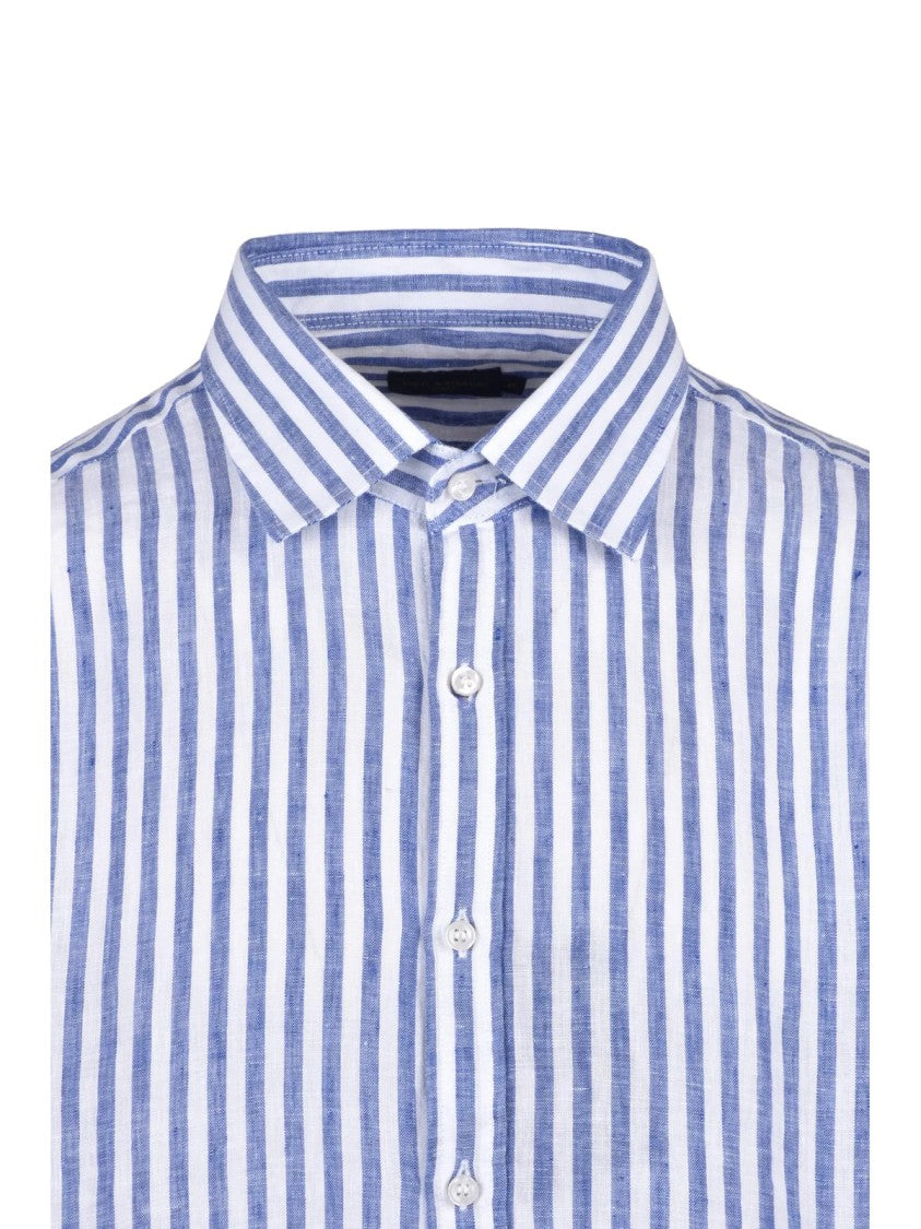 Paul & Shark White Blue Linen Shirt