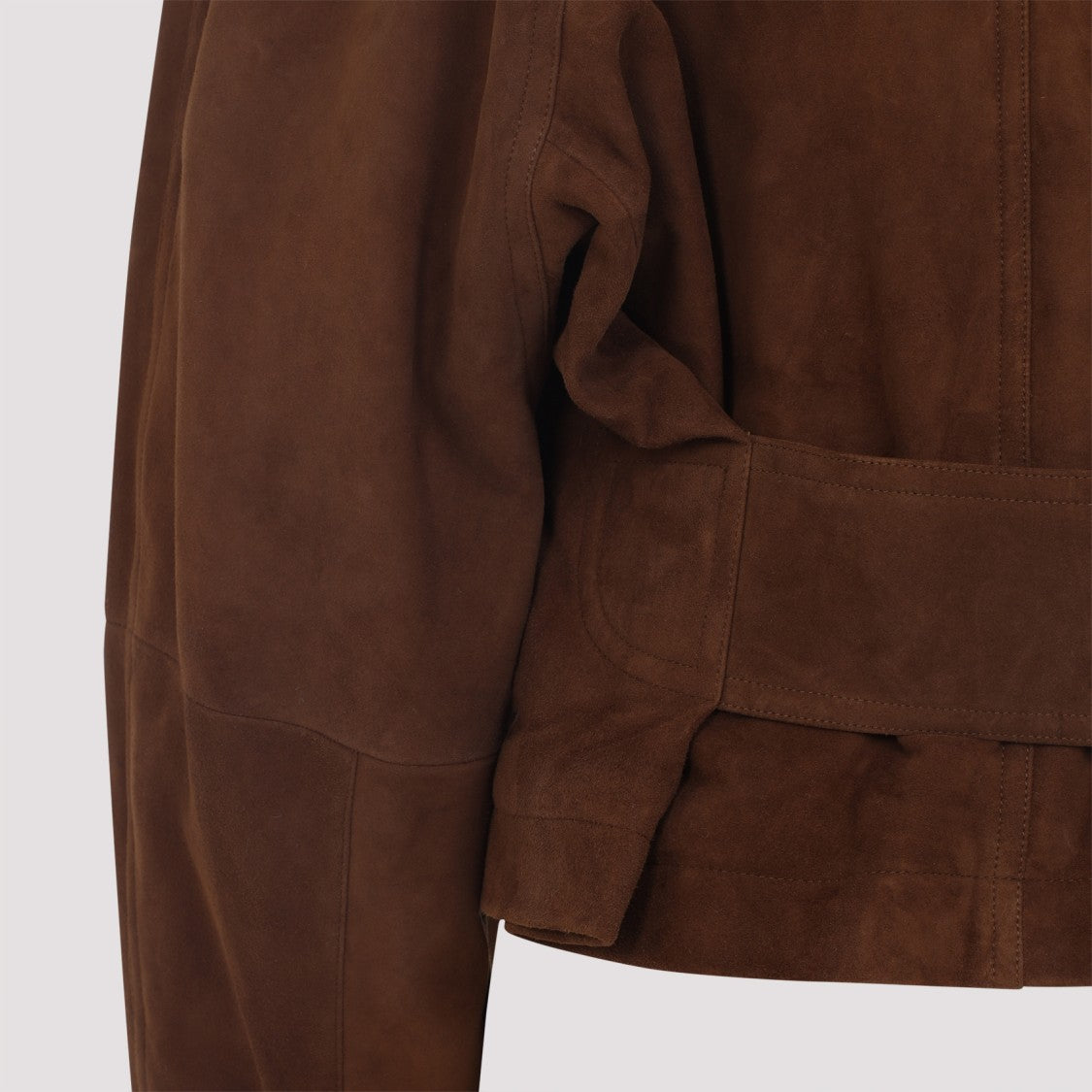 Alaïa Nut Brown Goat Leather Round Jacket