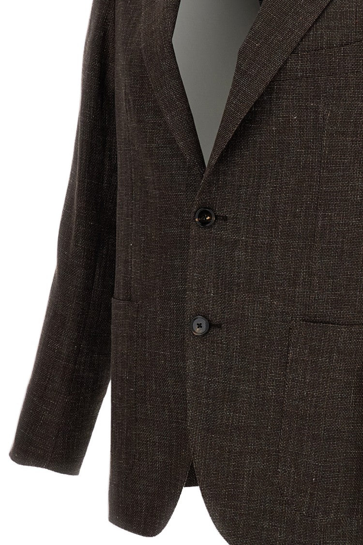 Tagliatore Brown Montecarlo Linen Blend Blazer