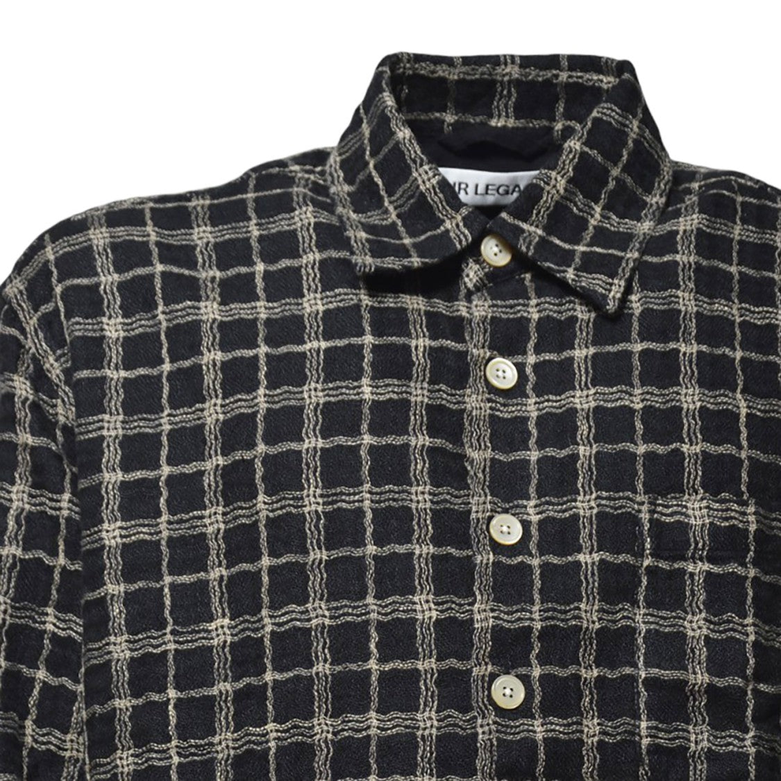 Our Legacy Black Checked Cotton & Linen Above Shirt