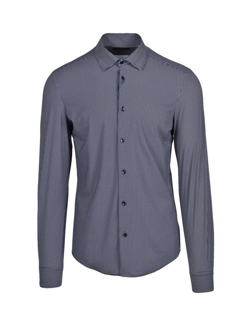 Out/Fit Techno Stretch Slim Fit Shirt With Micro-Check Pattern